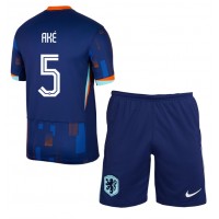 Echipament fotbal Olanda Nathan Ake #5 Tricou Deplasare European 2024 pentru copii maneca scurta (+ Pantaloni scurti)